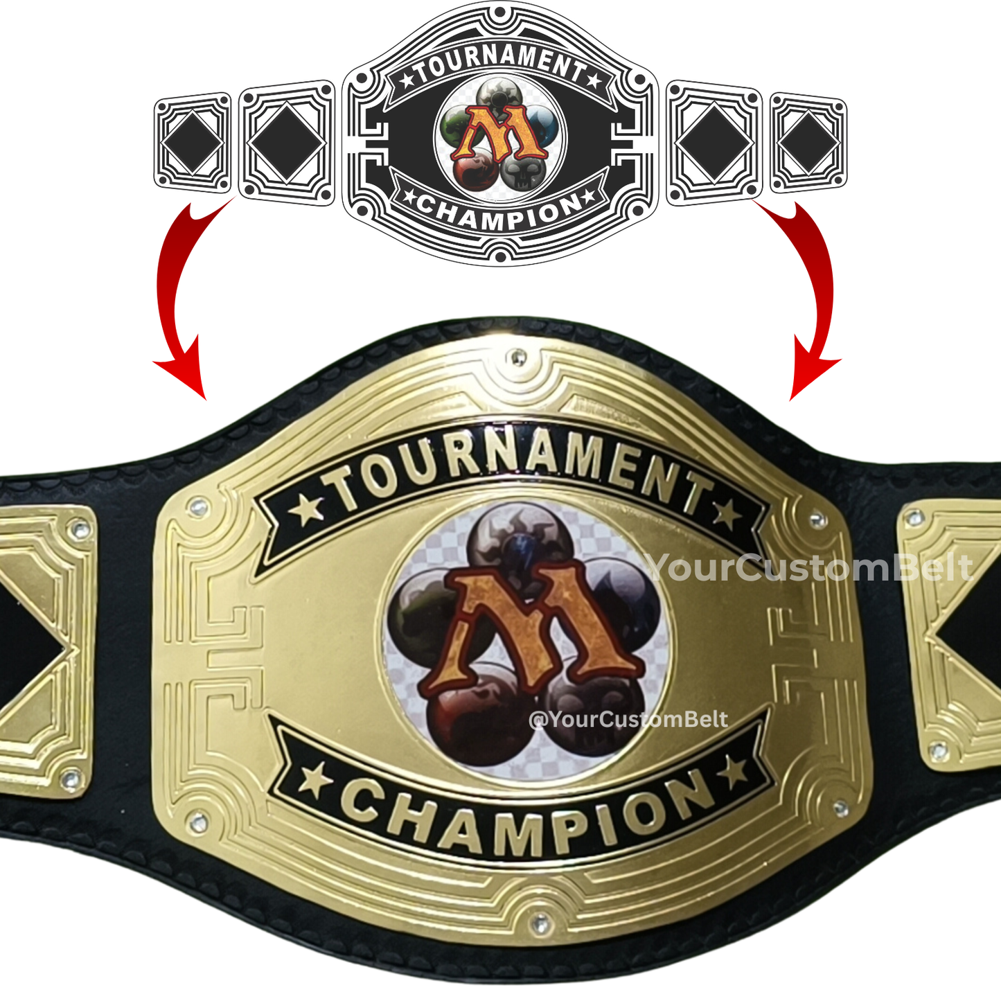 Yourcustombelt Personalized Pro Wrestling Belt – League Title – Personalized Name & Logo – Wrestling Fan Gift