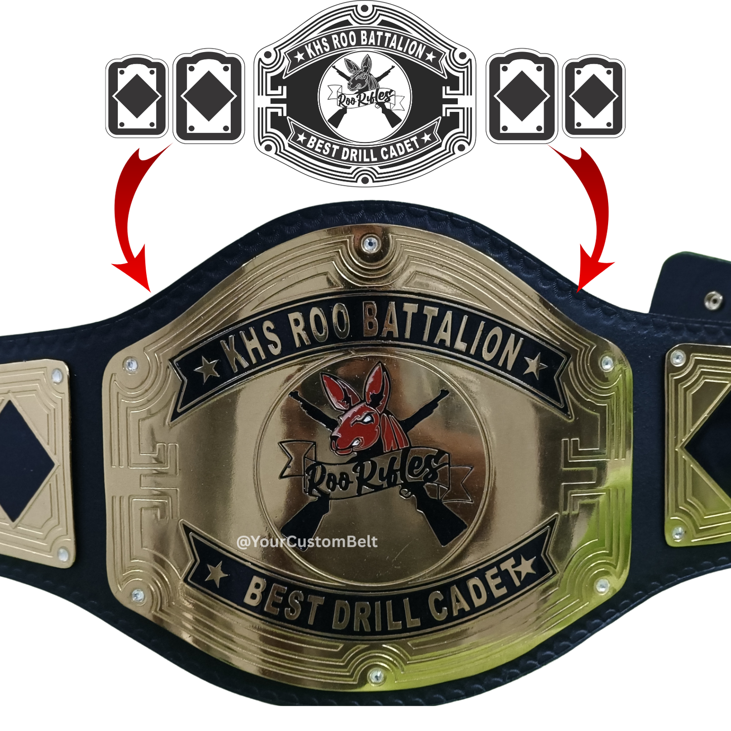 Yourcustombelt Personalized Pro Wrestling Belt – League Title – Personalized Name & Logo – Wrestling Fan Gift