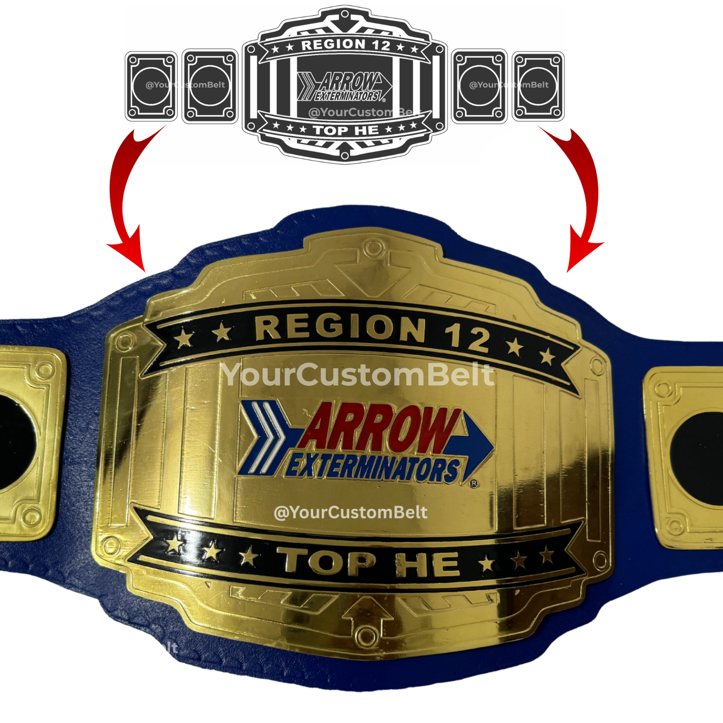 Yourcustombelt Personalized Pro Wrestling Belt – League Title – Personalized Name & Logo – Wrestling Fan Gift