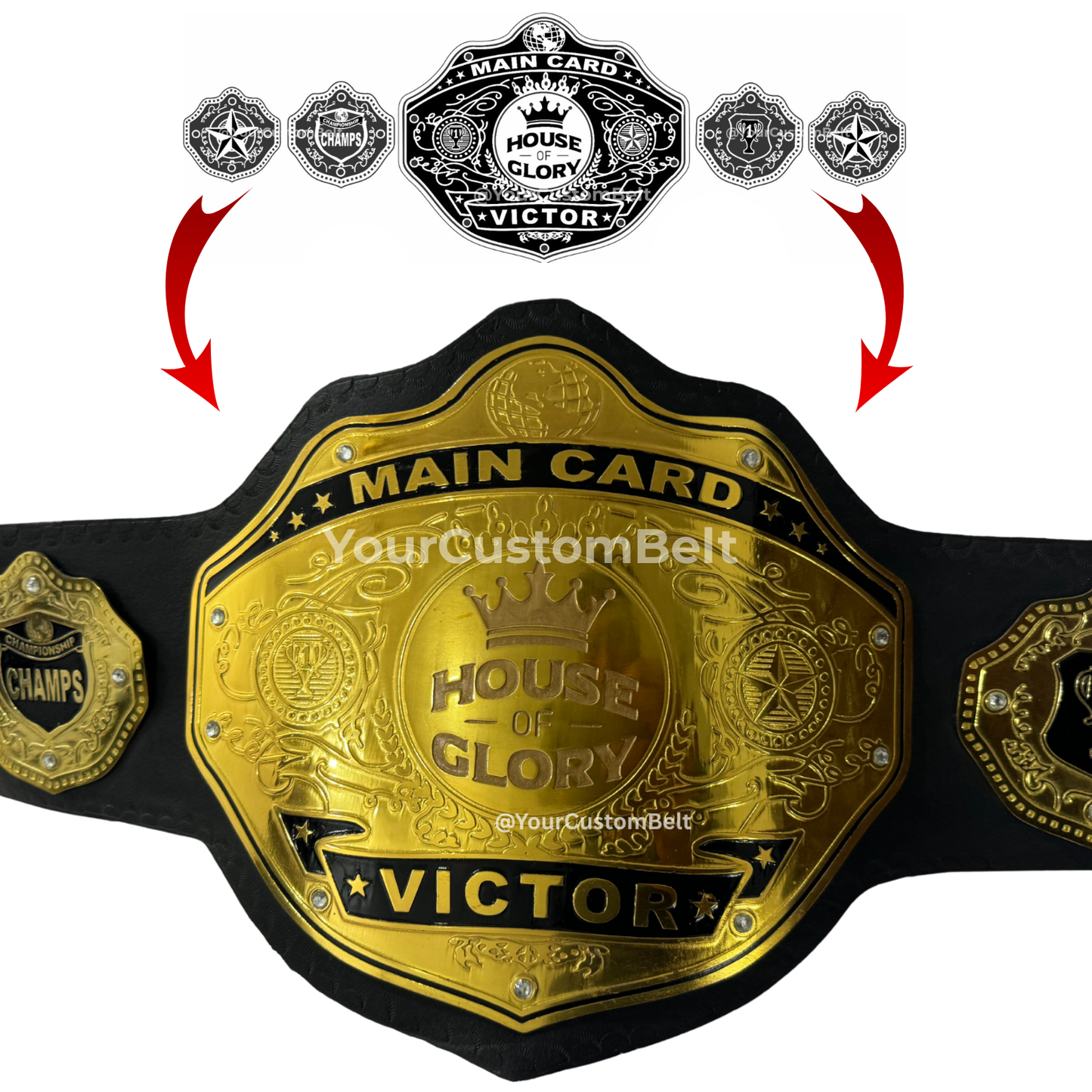 Yourcustombelt Personalized Pro Wrestling Belt – League Title – Personalized Name & Logo – Wrestling Fan Gift