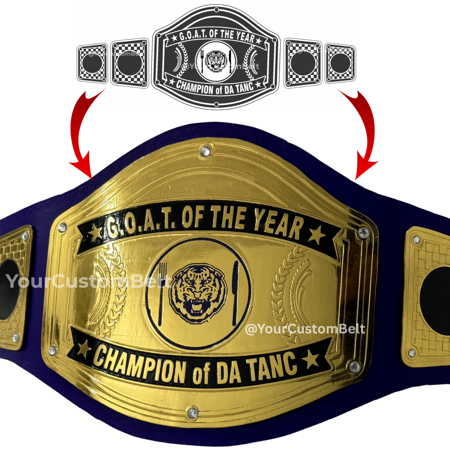 Yourcustombelt Personalized Pro Wrestling Belt – League Title – Personalized Name & Logo – Wrestling Fan Gift
