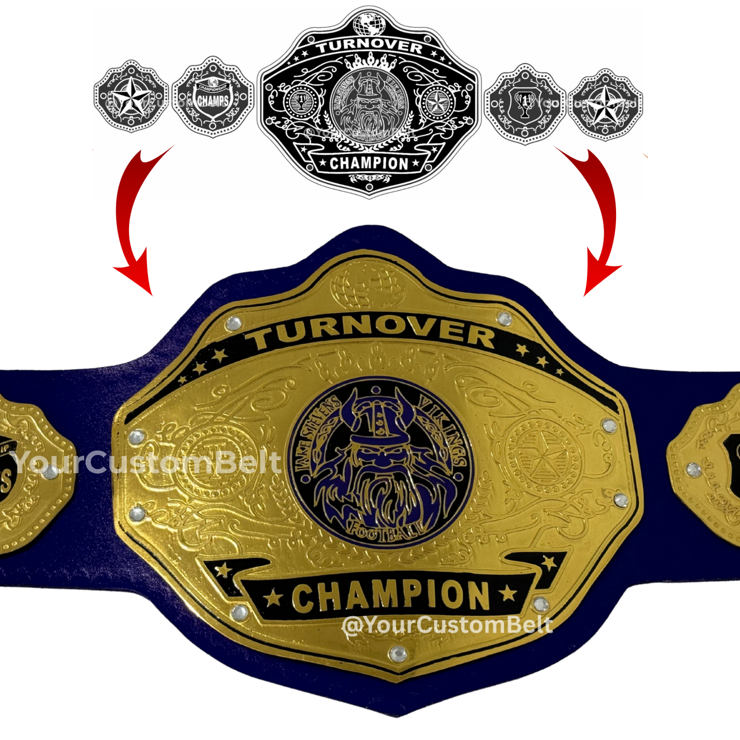 Yourcustombelt Personalized Pro Wrestling Belt – League Title – Personalized Name & Logo – Wrestling Fan Gift