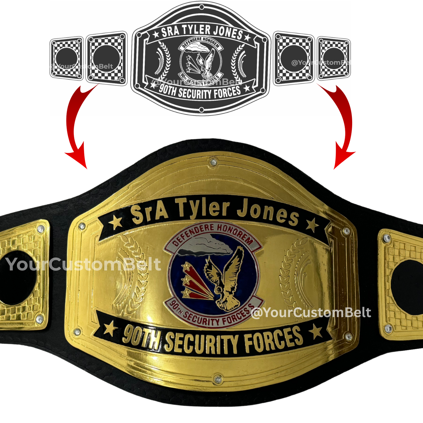 Yourcustombelt Personalized Pro Wrestling Belt – League Title – Personalized Name & Logo – Wrestling Fan Gift