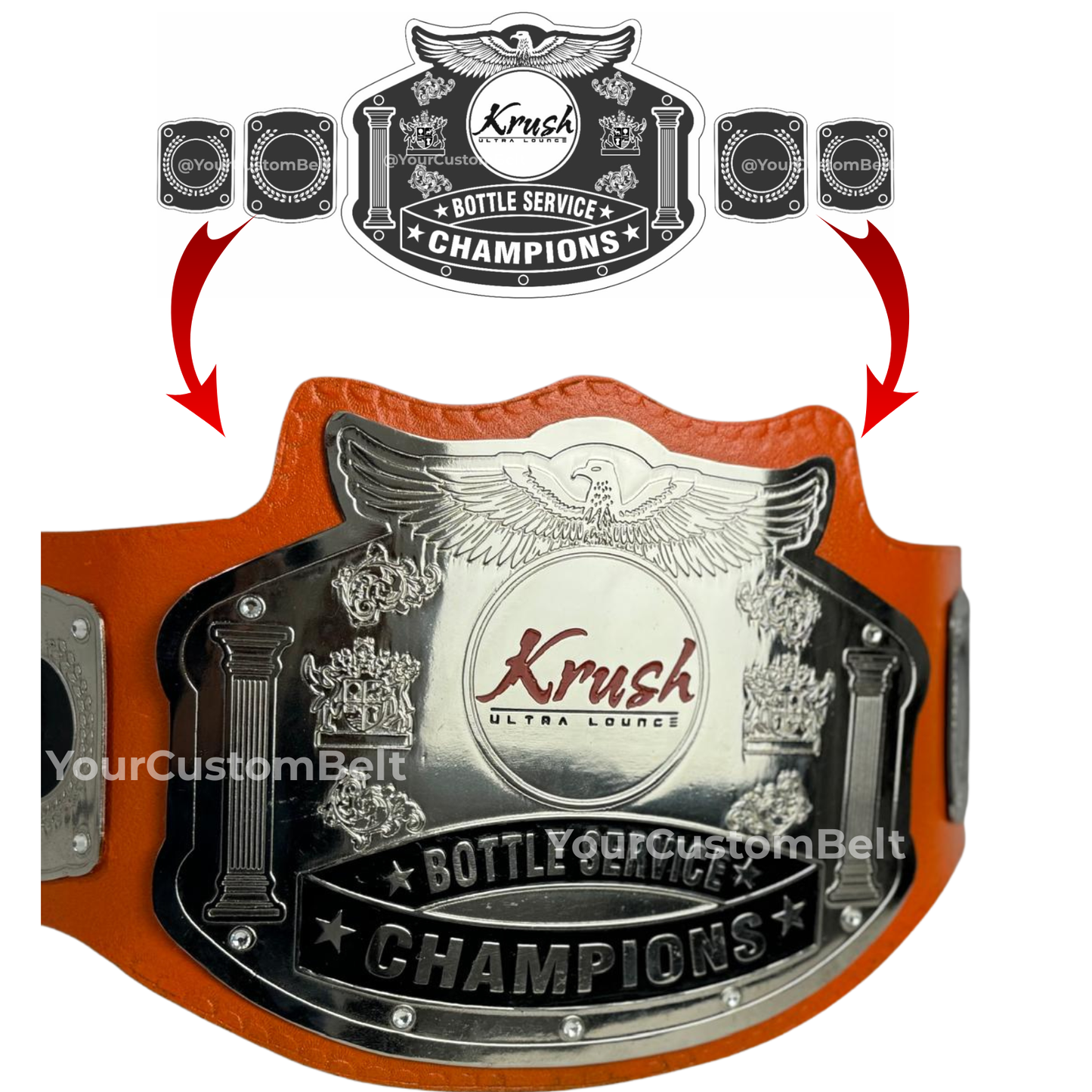 Yourcustombelt Personalized Pro Wrestling Belt – League Title – Personalized Name & Logo – Wrestling Fan Gift