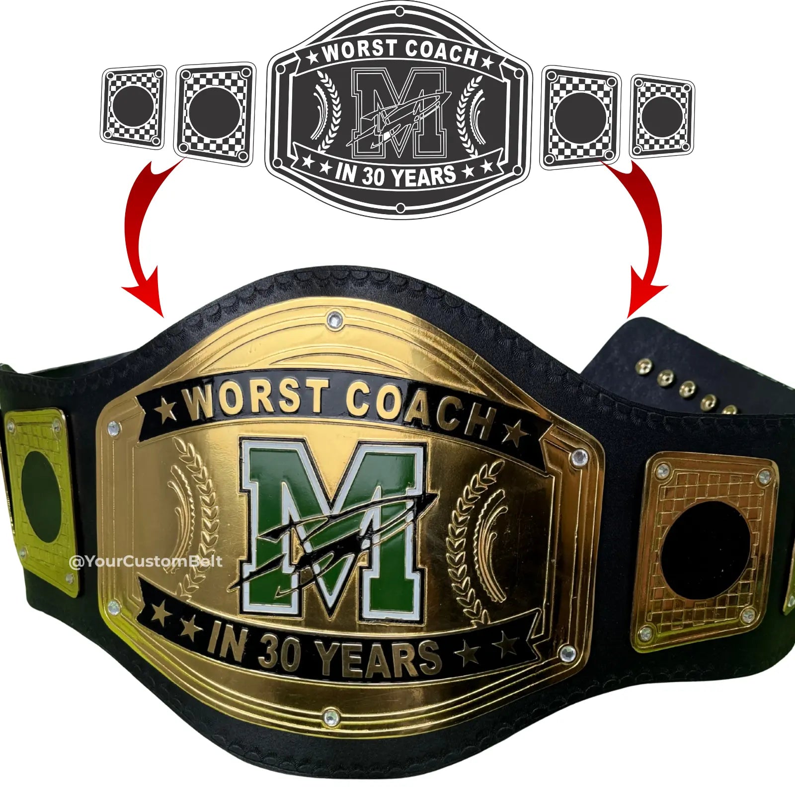 Yourcustombelt Personalized Pro Wrestling Belt – League Title – Personalized Name & Logo – Wrestling Fan Gift My Store