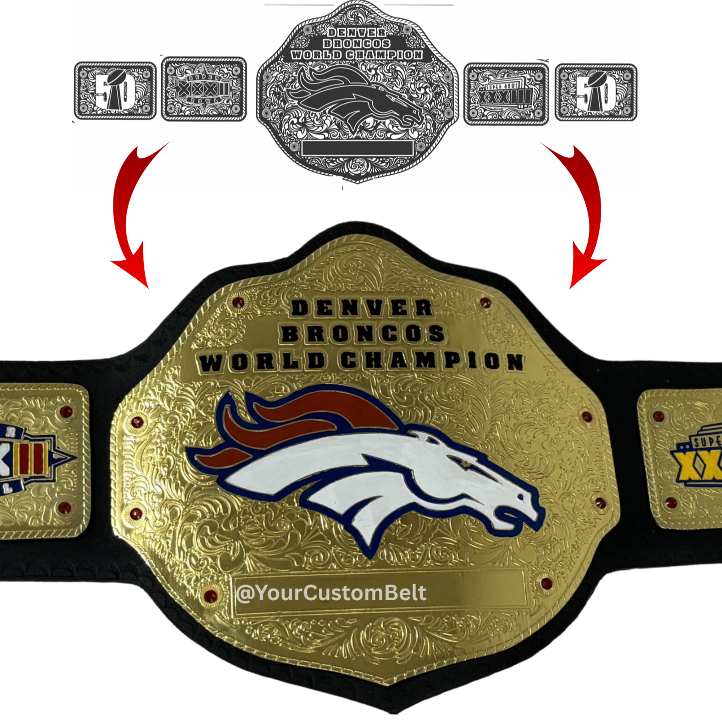 Yourcustombelt Personalized Pro Wrestling Belt – League Title – Personalized Name & Logo – Wrestling Fan Gift