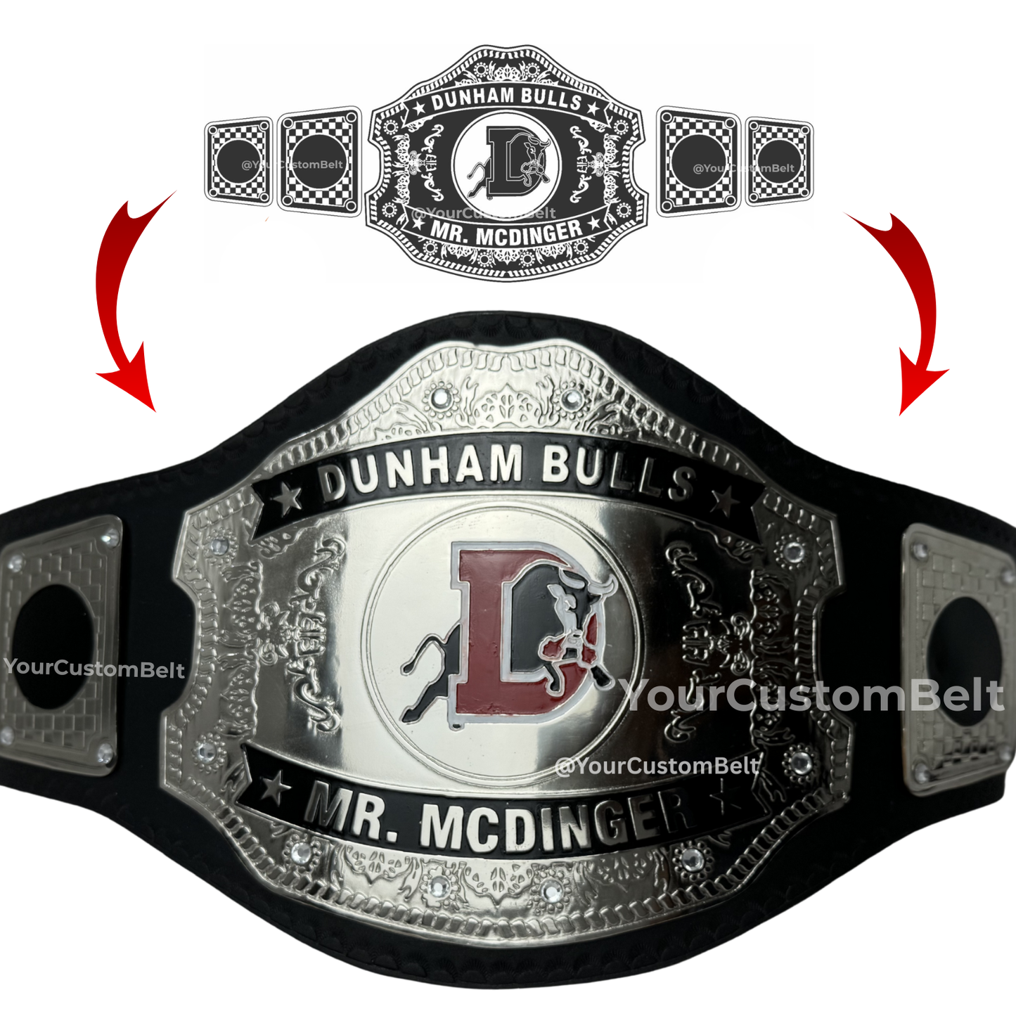 Yourcustombelt Personalized Pro Wrestling Belt – League Title – Personalized Name & Logo – Wrestling Fan Gift
