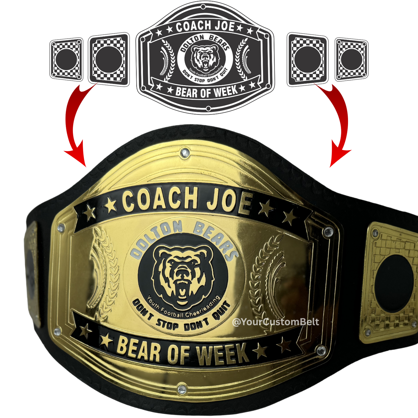 Yourcustombelt Personalized Pro Wrestling Belt – League Title – Personalized Name & Logo – Wrestling Fan Gift
