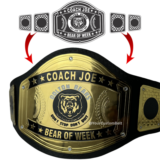 Yourcustombelt Personalized Pro Wrestling Belt – League Title – Personalized Name & Logo – Wrestling Fan Gift