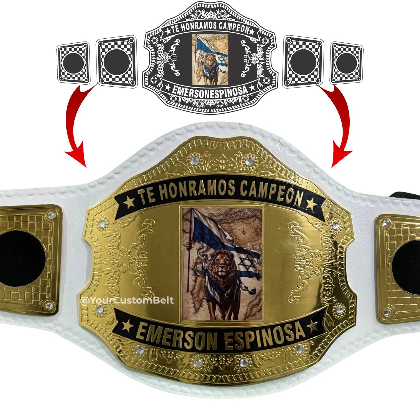 Yourcustombelt Personalized Pro Wrestling Belt – League Title – Personalized Name & Logo – Wrestling Fan Gift My Store