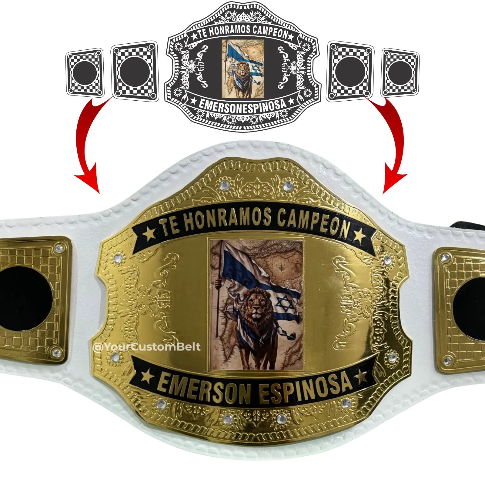 Yourcustombelt Personalized Pro Wrestling Belt – League Title – Personalized Name & Logo – Wrestling Fan Gift My Store