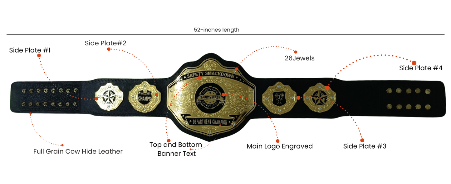 Yourcustombelt Personalized Pro Wrestling Belt – League Title – Personalized Name & Logo – Wrestling Fan Gift