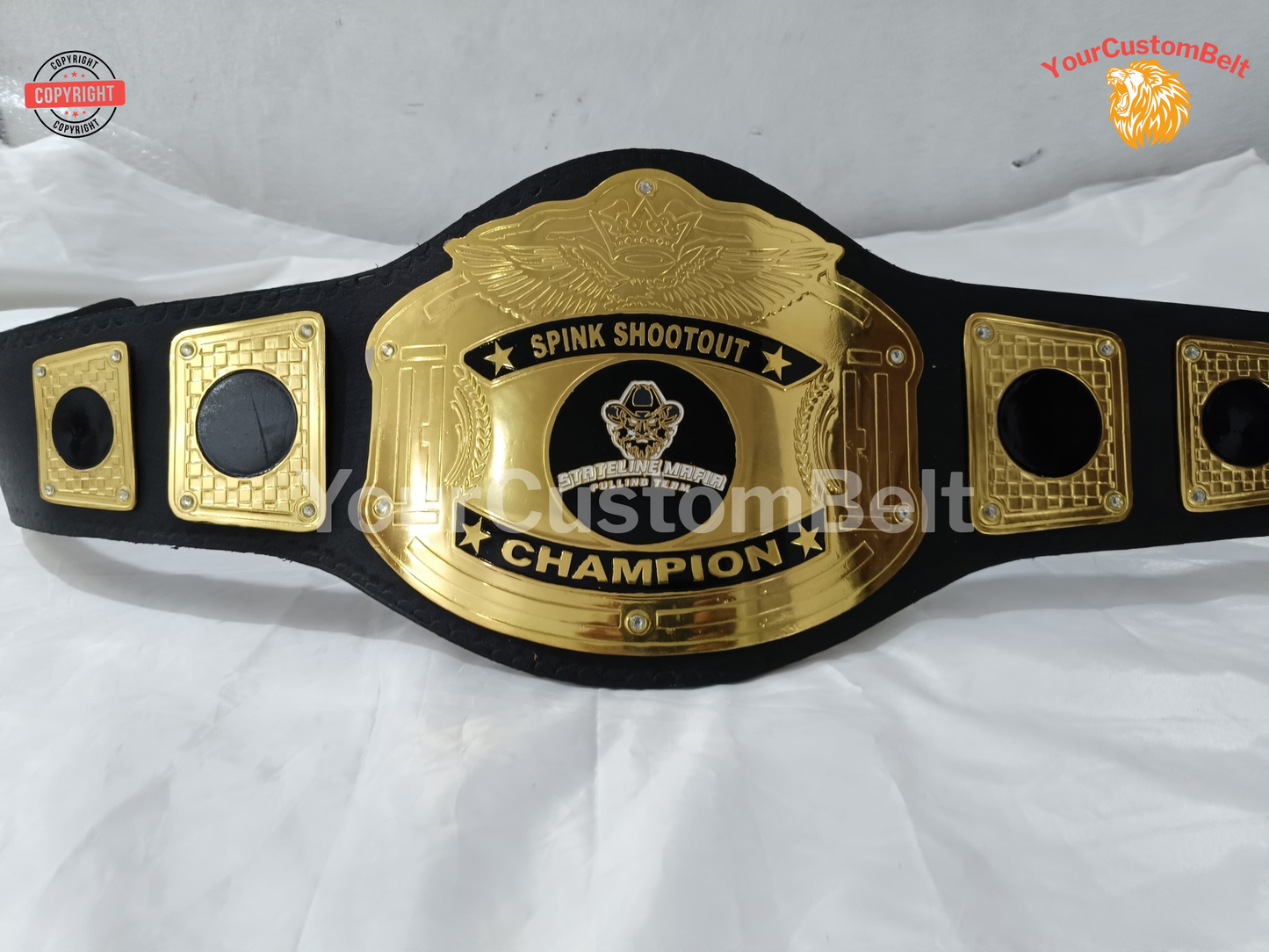Yourcustombelt Personalized Wrestling Title Belt – Champion Award – Custom Name Engraved – Sports Trophy for any League