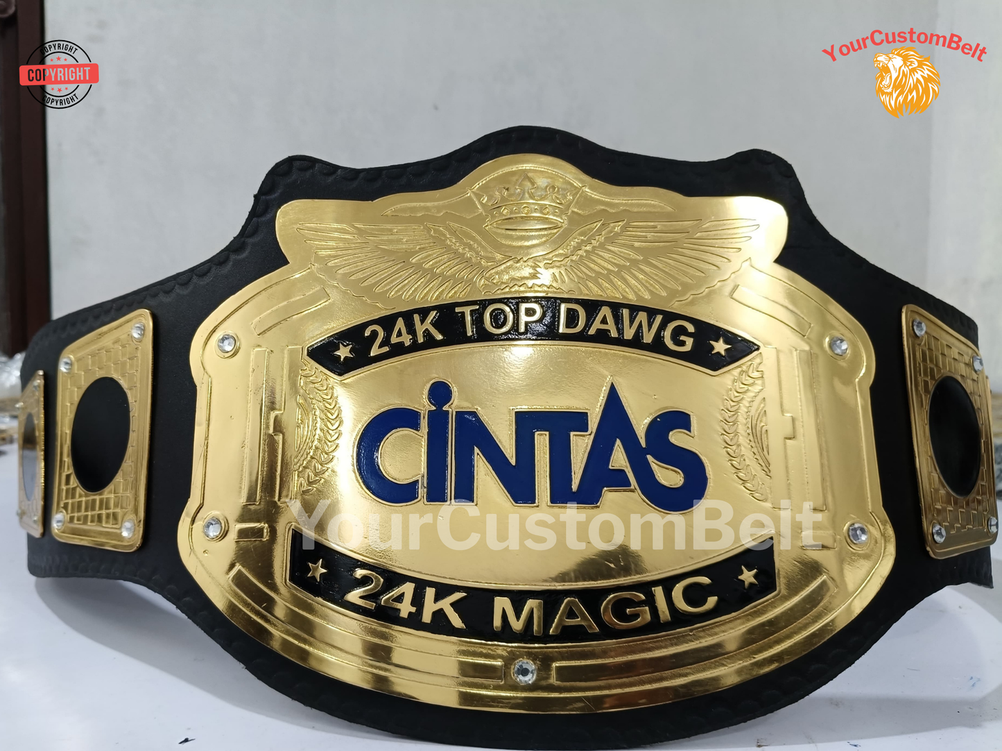 Yourcustombelt Personalized Wrestling Title Belt – Champion Award – Custom Name Engraved – Sports Trophy for any League