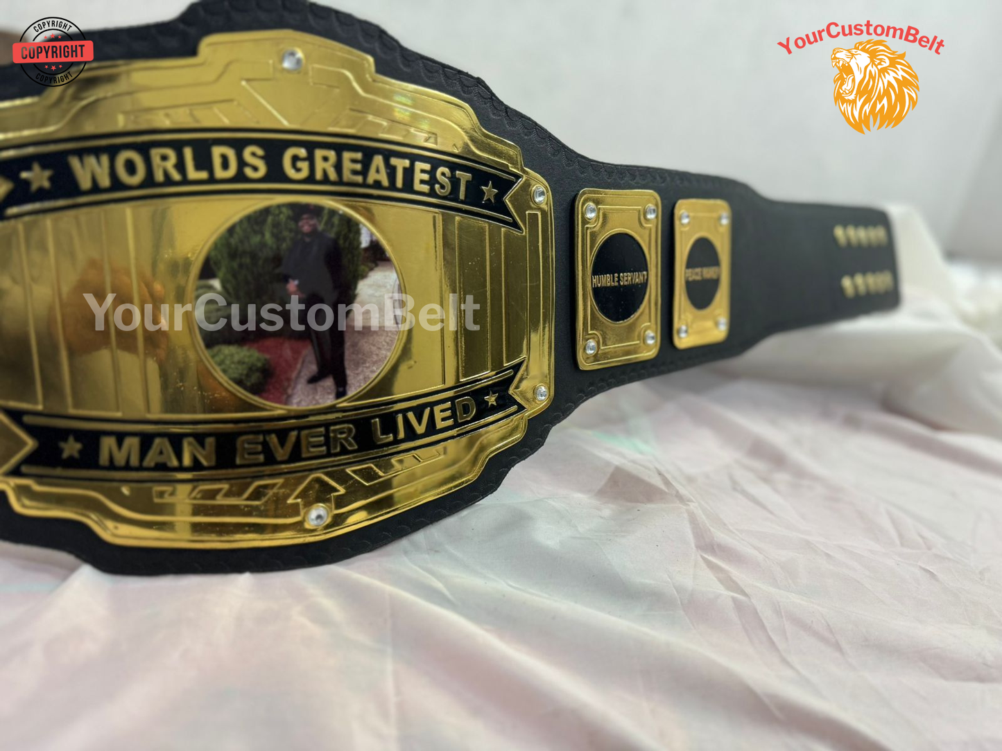 Yourcustombelt Personalized Pro Wrestling Belt – League Title – Personalized Name & Logo – Wrestling Fan Gift